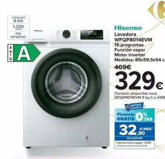 Carrefour Lavadora wfqp8014evm hisense oferta