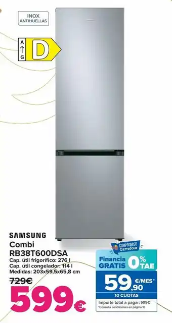 Carrefour Combi rb38t600dsa samsung oferta