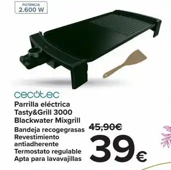 Carrefour Parrilla eléctrica tasty&grill 3000 cecotec oferta
