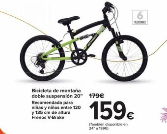 Carrefour Bicicleta de montaña doble suspensión 20" oferta