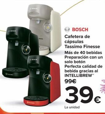 Carrefour Cafetera de cápsulas tassimo finesse bosch oferta