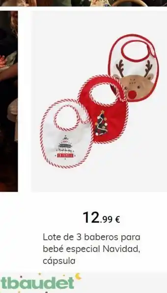 In famille 12.99 € lote de 3 baberos para bebé especial navidad, cápsula