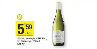 BonpreuEsclat Vi blanc ecològic viñasol do catalunya oferta