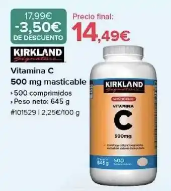 Costco Kirkland vitamina c 500mg masticable oferta