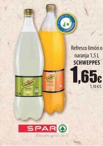 Spar Tenerife Refresco limón o naranja schweppes oferta