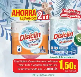 Spar Tenerife Papel higiénico superlative crema perfumado o superrollo multiusos extra resistente decorado disiclín oferta