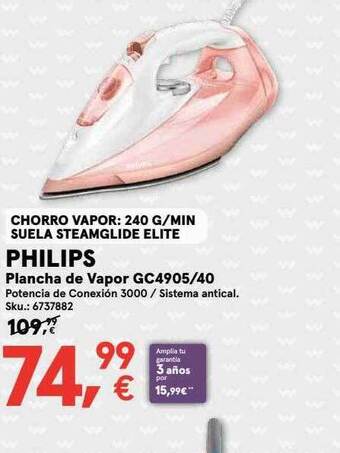 Worten Philips plancha de vapor gc4905 40 oferta