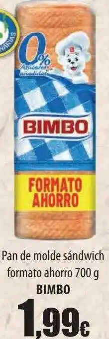 Spar Tenerife Pan de molde sándwich formato ahorro bimbo oferta