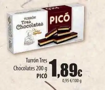 Turrón tres chocolates picó