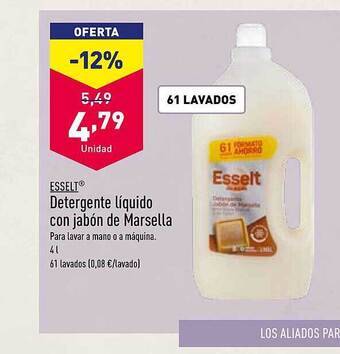ALDI Esselt detergente líquido con jabón de marsella oferta