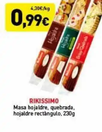 Rikissimo masa hojaldre quebrada hojaldre rectangulo