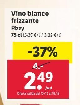 Lidl Vino blanco oferta