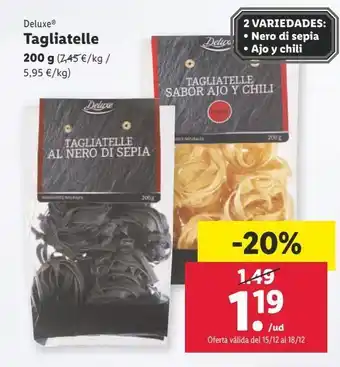 Lidl Tagliatelle deluxe oferta