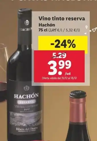 Lidl Vino tinto hachon oferta