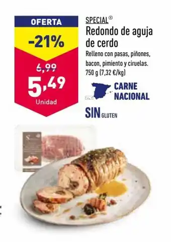 ALDI Redondo de Aguja de Cerdo oferta
