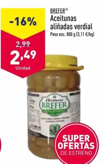 ALDI Aceitunas Aliñadas Verdial oferta