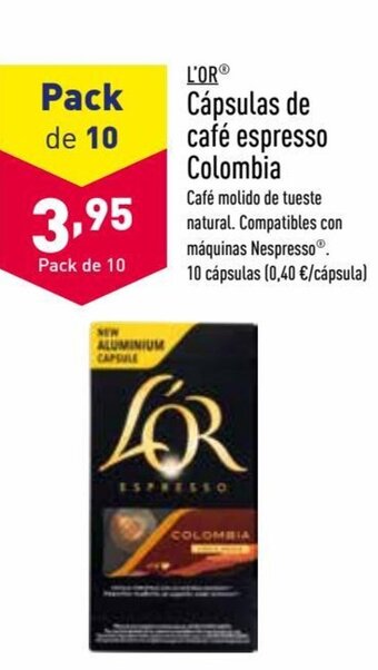 ALDI Capsulas de Café Espresso Colombia oferta