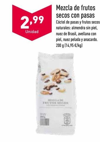 ALDI Mezcla de Frutos Secos con Pasas oferta