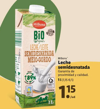 Lidl Leche Semidesnatada oferta