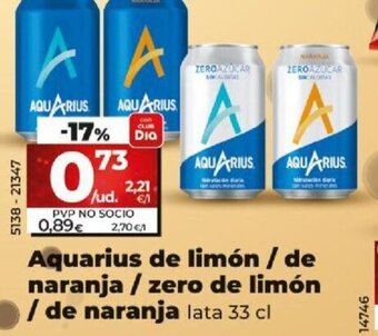 Dia Aquarius de Limón / de Naranja/ Zero de Limón / de Naranja oferta