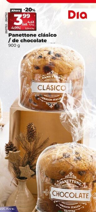 Dia Panettone Clásico/ De Chocolate oferta