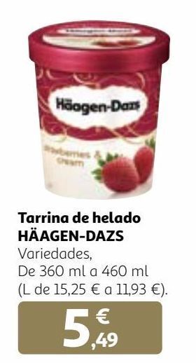 Alcampo Tarrina de helado häagen-dazs oferta