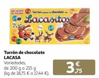 Alcampo Turrón de chocolate lacasa oferta
