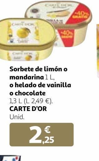 Alcampo Sorbete de limón carte d'or oferta