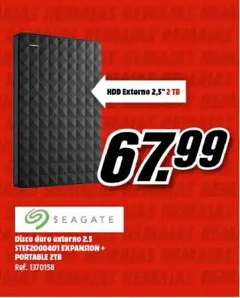MediaMarkt Disco Duro Externo 2.5 Stef 2000401 Expansion + Portable 2tb Seagate oferta