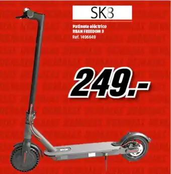 MediaMarkt Sk8 Patinete Electrico Rban Freedom 3 oferta