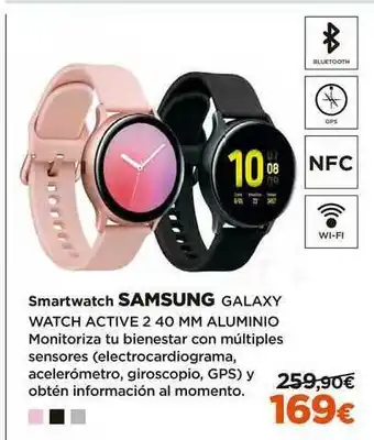 El Corte Inglés Smartwatch Samsung Galaxy Watch Active 2 40 Mm Aluminio oferta