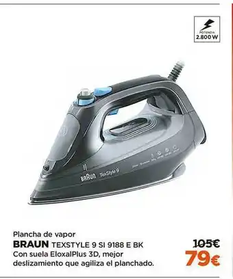 El Corte Inglés Braun Plancha De Vapor Texstyle 9 Si 9188 E Bk oferta