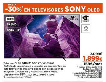 El Corte Inglés Televisor Oled Sony 65 oferta