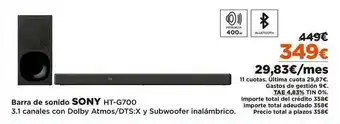 El Corte Inglés Sony Barra De Sonido Ht-g700 oferta