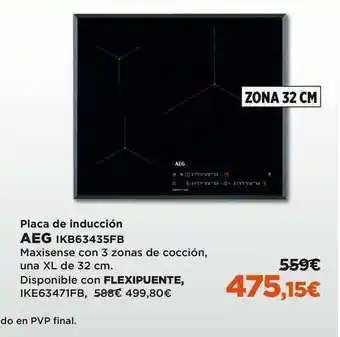 El Corte Inglés Aeg Placa De Inducción Ikb63435fb oferta