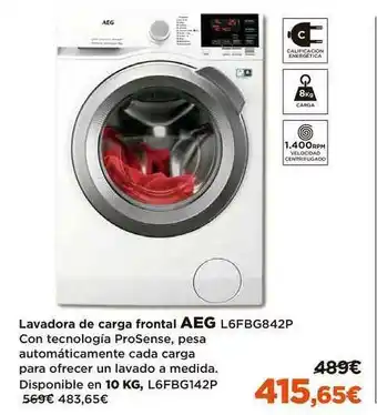 El Corte Inglés Aeg Lavadora De Carga Frontal L6fbg842p oferta