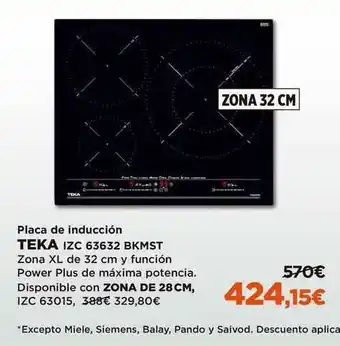 El Corte Inglés Teka Placa De Inducción Izc 63632 Bkmst oferta
