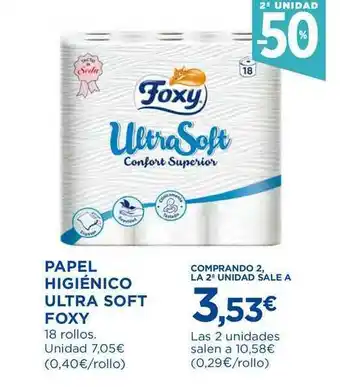 El Corte Inglés 2a Unidad -50% Papel Higiénico Ultra Soft Foxy oferta