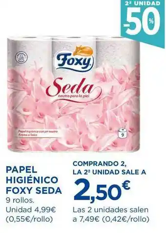 El Corte Inglés 2a Unidad -50% Papel Higiénico Foxy Seda oferta
