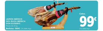 El Corte Inglés Jamón Ibérico 50% Raza Ibérica Don Eusebio oferta