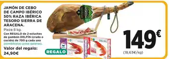 El Corte Inglés Jamón De Cebo De Campo Ibérico 50% Raza Ibérica Tesoro Sierra De Aracena oferta
