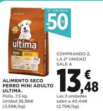 El Corte Inglés 2a Unidad -50% Alimento Seco Perro Mini Adulto Ultima oferta