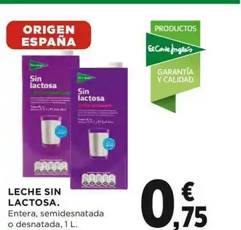 El Corte Inglés Leche Sin Lactosa 1L oferta