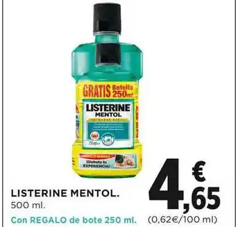 El Corte Inglés Listerine Mentol 500ml oferta