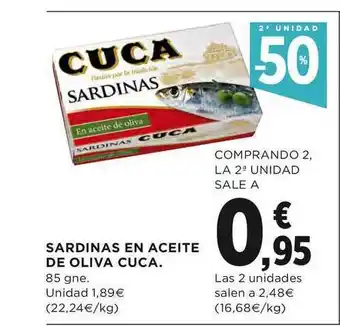 El Corte Inglés Sardinas En Aceite De Oliva Cuca 85gne oferta