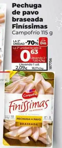 Dia Pechuga de pavo braseada finíssimas campofrio oferta