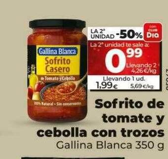Dia Sofrito de tomate y cebolla con trozos gallina blanca oferta