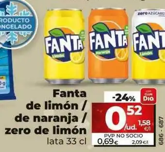 Dia Fanta de limãn de naranja zero de limón oferta