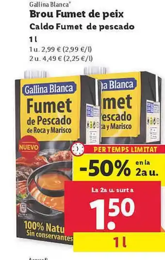 Lidl Gallina blanca brout fumet de peix caldo fumet de pescado oferta