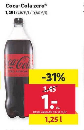 Lidl Coca-cola zero oferta